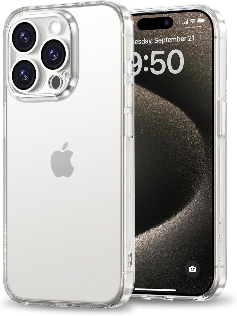 SMARTDEVIL for iPhone 15 Pro Max Case Clear, Anti-Yellowing, Military-Grade Protection, Transparent Slim Clear Phone Case for iPhone 15 Pro Max, Full Camera Lens Protection, Anti-Scratch, Clear