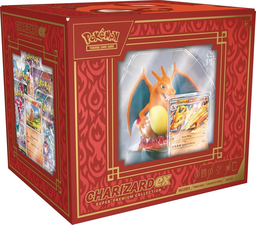 Pokmon TCG: Charizard ex Super-Premium Collection (3 Foil Promo Cards, 1 Card-Display Figure & 10 Booster Packs)