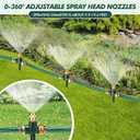 Landical Above Ground Irrigation Garden Sprinkler System 3 Pack Lawn Sprinkler and 32.8 ft Garden Hose Drip Irrigation System Garden Watering System DIY Plant Watering Set for Yard(Dark Green)