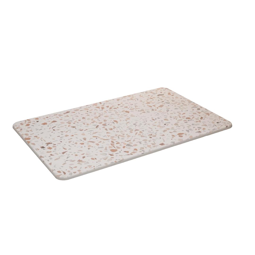 LYOR Stone Bath Mat Diatomaceous Earth Quick Dry Bathroom Shower Mat, Super Absorbent Non Slip Diatomite Bath Mat, Water Absorbing Stone Mat for Bathroom Floor, Kitchen (Granite Finish, 23.6x15.4)