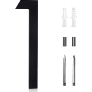 10 Inch House Numbers For Outside Modern,Metal house Numbers for Outside,Large Black Address Numbers For House Outdoor Matte Black Floating Flush Mount Aluminum Home Address Numbers 1