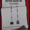Dog Pooper Scooper,Tray and Spade Set Poop Scooper for Dogs, Adjustable Long Handle Metal Pooper Scooper with Bin for Pet Waste Removal, No Bending Clean Up for Medium and Large Dogs