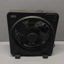 JRD 13" Box Fan with Powerful Airflow, Quiet Cooling Desk Fan with Digital Touch Screen, 3 Speeds, 5 Blades, 15h Timer, Portable Table Fan for Bedroom Office Home Kitchen, Black