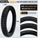 16x2.4 Bike Tire Replacement for Razor MX650 MX500 SX500 Mcgrath Front Tire
