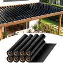 Under Deck Drainage System 50FT x 40IN, Fits 12" & 16" Joist Spacing | HDPE Waterproof Deck Drainage Membrane, Black Under Deck Rain System for Patios & Pool Decks