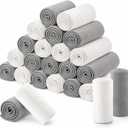 Newwiee 48 Pcs Fleece Throw Blankets Bulk 50'' x 60'' Oeko-tex Standard 100 Certified Spring Outdoor Wedding Guest Blankets Lightweight for Sleepover Donation Lap Pet Sofa Home (White/Gray)
