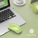 JOYACCESS J 2.4G Slim Wireless Silent Mouse - Portable Wireless Computer Mouse with 5 Adjustable DPI Levels, USB for Desktop, Notebook, MacBook, Chromebook, PC (Light Green)