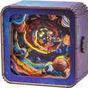 3D Puzzle Nightlight-DIY LED Light 3D Universe Jigsaw Wooden Puzzle-Art Lamp and Craft Kits for Kids and Adults-Birthday Gifts Toys-Home Desk Decor Family Game