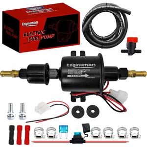 Universal Electric Fuel Pump Kit 12V 3-6 PSI Low Pressure with Fuel Filter 6.56 FT 5/16" ID Fuel Line Replacement For Carburetor Lawn Mower Gas Diesel Fuel Transfer Pump