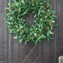 22inch Artificial Olive Wreath Olive Branch Greenery Wreath with Olive Fruit Front Door Wreaths for All Seasons for Wedding Wall Home Decor
