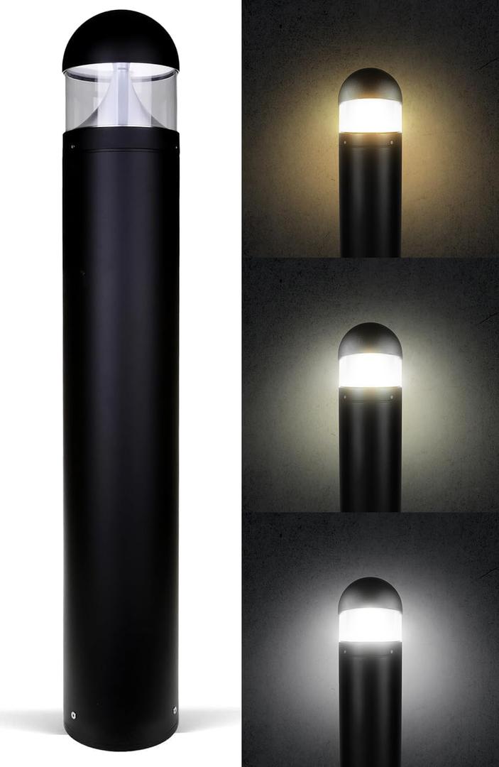 LightingLabs Led Bollard Landscape Lighting 20 Watts 40 Inch 3CCT 3000/4000/5000K 120-277V Outdoor Pathway Light Wired Ideal for Garden, Commercial and Driveway Rated IP65 ETL Listed