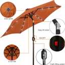Blissun 7.5 ft Solar Umbrella, 18 LED Lighted Patio Umbrella, Table Market Umbrella