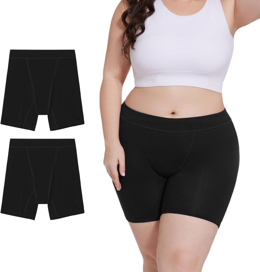 Incontinence Underwear for Women Washable Period Boxers Briefs Heavy Flow Leakproof Overnight High Absorbency Menstrual Postpartum Bladder Control Boyshorts Panties Black Large Pack of 2