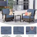8Pcs Outdoor Cushion Covers, Patio Cushion Covers,Stretch Elastic Slipcovers, Replacement Washable & Reusable Furniture Protector for Patio Couch (Grey Blue,Cover Only)