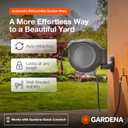 GARDENA Retractable Garden Hose Reel - 100 Feet - Auto Retract Hose Reel with 180 Swivel Wall Mount - Heavy Duty - Integrated Spray Nozzle - 08055