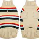 Kuoser Dog Sweater, Dog Sweaters for Medium Dogs, Doggie Sweater Christmas Clothes, Winter Coat Apparel Cable Knitwear, Pet Sweatshirt Outfit for Frech Bulldog, Boston Terrier, Apricot L (L (Chest: 20.9'' / 53cm))