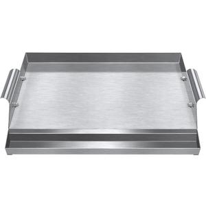 BBQSTAR Outdoor Stainless Steel Grill-top Griddle for Gas/Charcoal/Electric Grills (17X12-In) for 2 or 3 Burner Gas Grill Griddle, Grill Accessory for Camping/Tailgating