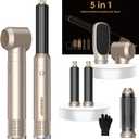 5 in ONE Hair Dryer Brush, Blow Dryer Curling Wand Hair Styling Tools Set, Ionic Hot Air Brush Round Brush Blow Dryer, Left&Right Styler 100-120V