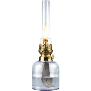 Kings County Tools Oil Lamp - 15.5 Decorative Lamp with Antique-Style Glass Body and Brass Accents - Large Kerosene Lantern with Adjustable Wick - Oil Lamps for Indoor Use (Blue)