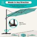 LE CONTE LYON 10 ft. Cantilever Umbrella with 360 Degree Rotation | Outdoor Aluminum Offset Patio Umbrella Market Hanging Umbrellas | Solution Dyed Fabric, 5-level Tilting and Cross Base (Aruba Blue)
