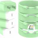 GREPHONE iPhone Charger Fast Charging,20W PD USB C Wall Charger 4 Pack with 6FT Fast Charging Cable - Fast Charger for iPhone 14/14 Pro Max/13/13 Pro/12/12 Pro/11/11 Pro/XS, iPad(Green)