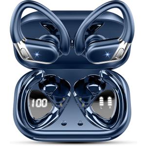 Wireless Earbud, Bluetooth 5.4 Headphones IP7 Waterproof for Sport, 50H Running Wireless Earphones with ENC Noise Cancelling Mic, Deep Bass Over Ear bud with Earhooks for Android, iOS, Workout, Gym