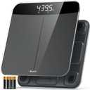 Ovutek Bathroom Scales Digital Weight, Topnotch Quality 450lb Weight Scale, Most Accurate to 0.05lb, Automatic Weighing Scale for Body Weight, Baby, Pet, Larger LED, Sturdy and Durable Base Machine (Black)