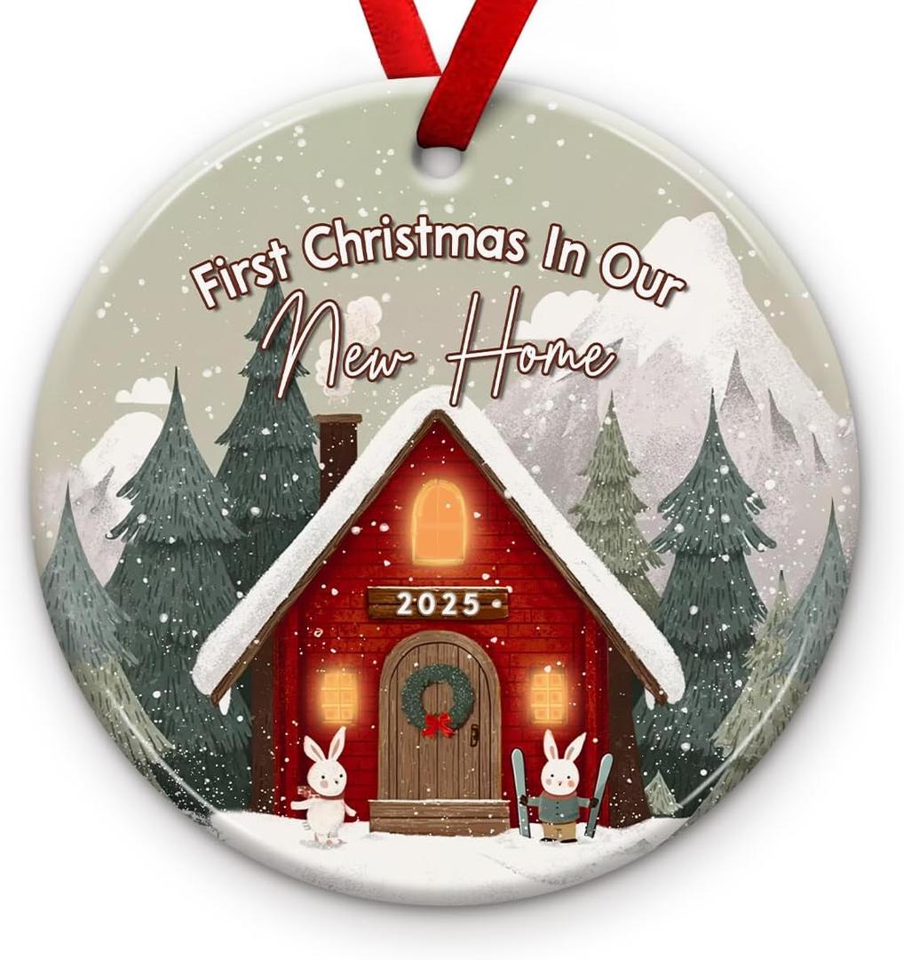 Our New Home Ornament - First Christmas Together Ornament, Xmas Housewarming Decoration - Winter Romantic Tree Decor, Holiday Keepsake, Ideas for Couples, Boyfriend, Girlfriend