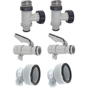 1.25 "to 1.5" Model B Hose Adapter with Hose Bracket and Plunger Valve Replacement for Above Ground Pool Setup and Pool Sand Filter Pump (2)
