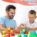 Magnetic Blocks for Toddlers, 1.34 inch 36PCS Kids Building Toys, Creative Stacking Colorful Sensory Block with Magnet, Educational Construction Cubes Set for Boys Girls Kids Ages 3 4 5 6 7 Year