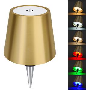 DUSKTEC Wireless Bottle Lampshade, 8 RGB Modes, Light Temperature 3000-6500K, Rechargeable Touch Bottle Lamp, Portable Wireless Lamp, Bar Lights, Party, Gift (Gold) (1-PACK)