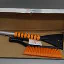 EcoNour 27" Aluminum Ice Scrapers for Car Windshield | Car Snow Scraper Window and Snow Brush with Ergonomic Foam Grip Winter Accessories (Orange)