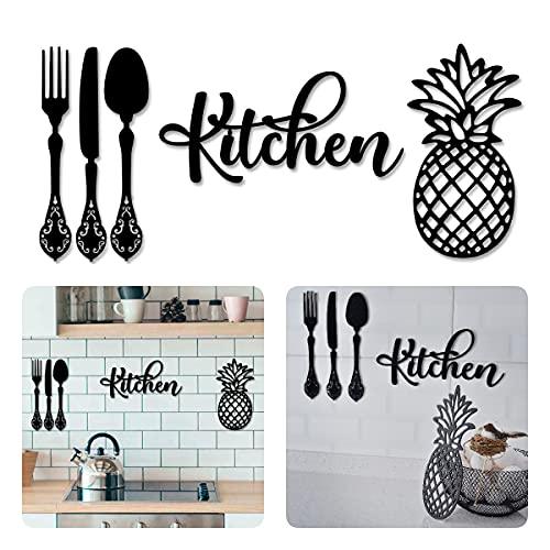 eN Kitchen Wall Sign – Modern MDF Wooden Wall Decor for Kitchen & Dining Area – Minimalist Farmhouse Kitchen Decoration-5 Pieces
