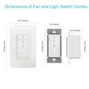 Dimmer Switch with 4-Speed Fan Control, 2-in-1 Light and Fan Combo Wall Control, Single Pole, Neutral Wire Required, White, Works for Hampton Bay/Hunter/Westinghouse/Honeywell/Other Fan Lights