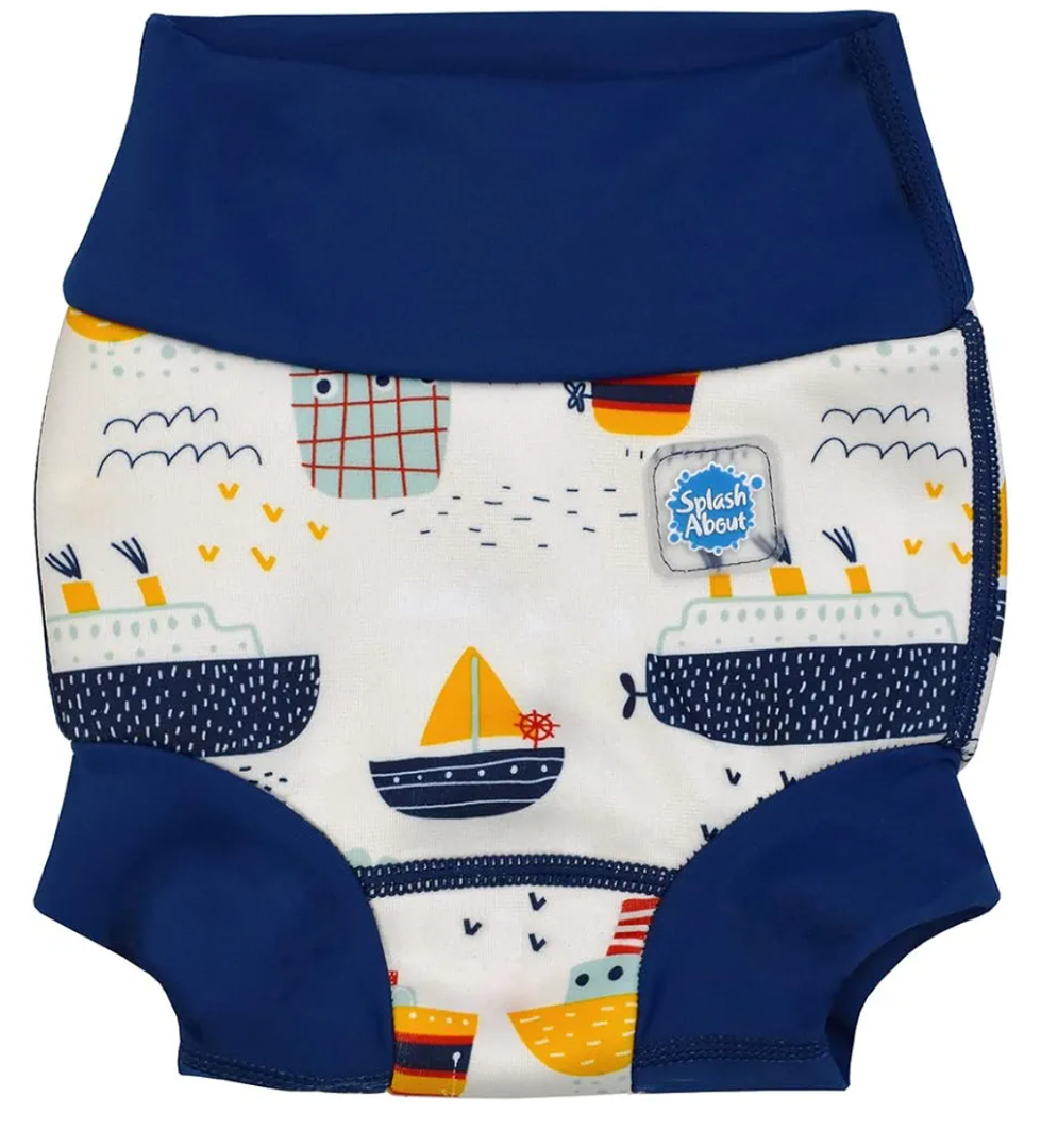 Splash About Happy Nappy Reusable Swim Diaper, Tug Boats, M 3-6 Months