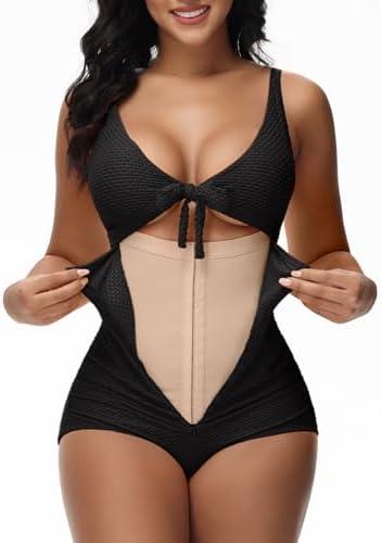SHAPSHE Women's Tummy Control Swimsuit One Piece Slimming Bathing Suit Cutout Tie Knot Front Bikini Push Up Swimwear XL