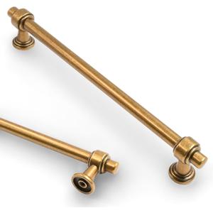 Asidrama 10 Pack 10 Inch(254mm) Antique Brass Kitchen Cabinet Handles, Cabinet Pulls Kitchen Cabinet Hardware for Cupboard Drawer Pulls (10" Hole Center)
