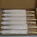 Juvale Parasol Umbrella Set - 6-Pack, 16 in Paper & Poplar Wood, White - Sun Umbrella for Garden Parties, Tea Party Decorations, & Weddings
