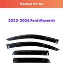 KPY Rain Guards Fit for 2022-2026 Ford Maverick, Out-Channel Window Visors Vent Wind Deflectors 4PC, Truck Accessories for 22-26 Maverick