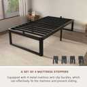 ZTH Twin Size Metal Platform Bed Frame 16 in, No Box Spring Needed, Black