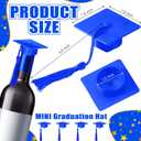 Qunclay 30 Pieces Mini Graduation Cap Blue Hats with Blue Tassels Plastic Grad Cake Pops Cover Toppers for Graduation Party Decorations