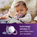 Philips Avent Ultra Air Pacifiers - Orthodontic Design, for Babies 6-18 Months, Soft Silicone Symmetrical Nipple, BPA-Free, 2 Sterilizing Cases, 4 Pack, SCF087/25 (green, pink)