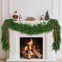 2 Pcs 6 Ft Christmas Cedar Pine Garlands, Artificial Cedar Garland, Realistic Green Artificial Greenery Garland for Table, Mantle, Wall, Indoor, Outdoor Christmas Decorations (2, 6 FT)