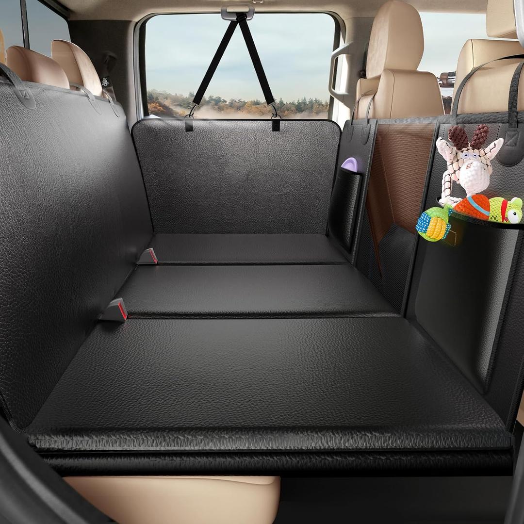 L Dog Truck Seat Cover,Hard Bottom Seat Cover,PU Leather Extender
1.2in Comfort Foam Padding, 560lbs 3-Panel Platform Waterproof, 45% More Space, Pet Hammock for Crew Cab Trucks & Large SUVs