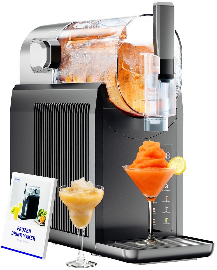 Slushie Machine for Home, Professional Frozen Drink Maker - No Ice Needed, Auto Cleaning, 6 Preset Programs, 4 Hours Freshness, Rapid Freezing, Frozen Margaritas, Frapps, Milkshake, and More (Black+Light gray) Slushie Machine for Home, Professional Frozen Drink Maker - No Ice Needed, Auto Cleaning, 6 Preset Programs, 4 Hours Freshness, Rapid Freezing, Frozen Margaritas, Frapps, Milkshake, and More (Black+Light gray)