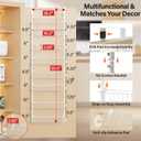 Delamu Over The Door Pantry Organizer, 8-Tier Metal Pantry Door Organization and Storage for Easy Install, Hanging Spice Rack Seasoning Shelves, Door Organizer for Kitchen, 4.65"D x 18"W x 65"H, White