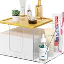 VITVITI Disposable Face Towel Holder Box, Acrylic Clean Skin Club Facial Towel Container, Large Disposable Face Towels Storage for Bathroom Vanity Makeup, Clear