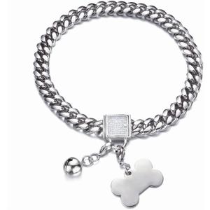 Silver Dog Collar 10MM/14MM/18MM Cuban Link Chain Choke Collar with CZ Buckle,Dog ID Tag and Dog Bell Sturdy Chew Proof for Puppy American Pitbull German Shepherd(14mm,20inch) (20inch(neck girth:18" to 19.5")) Silver Dog Collar 10MM/14MM/18MM Cuban Link Chain Choke Collar with CZ Buckle,Dog ID Tag and Dog Bell Sturdy Chew Proof for Puppy American Pitbull German Shepherd(14mm,20inch) (20inch(neck girth:18" to 19.5"))
