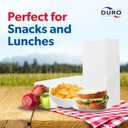 Duro 4# White Paper Bags 500-Count, White Sandwich Paper Bags, Candy, Snacks, Treats, Popcorn Bags & Bulk Disposable Lunch Sacks - 5.00 x3.12 x 9.75 Inches