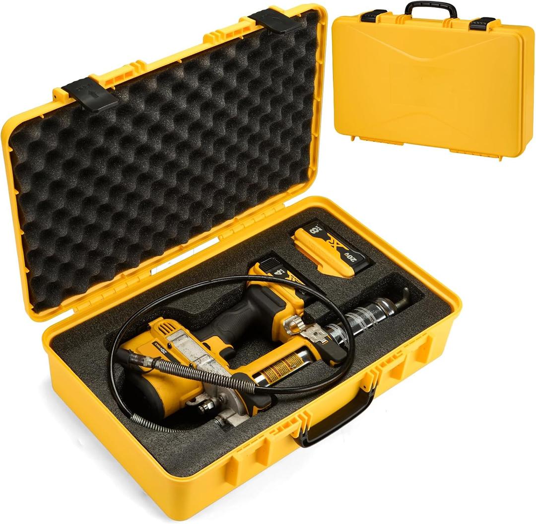 Hard Shell Case for Dewalt DCGG571M1/ DCGG571B 20V Max Grease Gun kit | High-Density Protective Foam | Portable Organizer Travel Carrying Storage Bag for Batteries Accessories with Handle | CASE ONLY